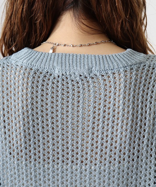 FUNALIVE（ファンアライブ）の「Flower motif mesh knit / 7GGフラワーモチーフメッシュニット unisex（Tシャツ/カットソー・メンズ・ホワイト/ブラック/ブルーグレー・M/L）」の20枚目の写真