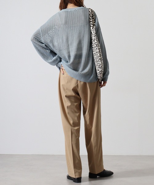 FUNALIVE（ファンアライブ）の「Flower motif mesh knit / 7GGフラワーモチーフメッシュニット unisex（Tシャツ/カットソー・メンズ・ホワイト/ブラック/ブルーグレー・M/L）」の14枚目の写真