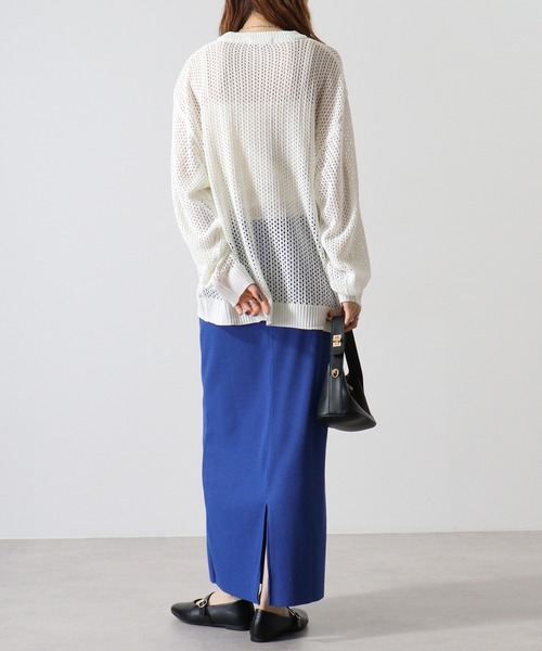 FUNALIVE（ファンアライブ）の「Flower motif mesh knit / 7GGフラワーモチーフメッシュニット unisex（Tシャツ/カットソー・メンズ・ホワイト/ブラック/ブルーグレー・M/L）」の9枚目の写真