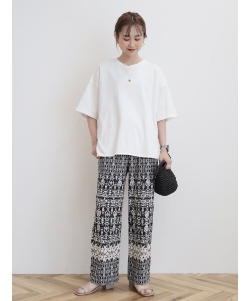 AMERICAN HOLIC(アメリカンホリック)の「接触冷感裾ラウンドカットプルオーバー(Tシャツ/カットソー・レディース・オフホワイト/ブラック/イエロー系その他/ブラック系その他4/ピンク系その他/ブルー系その他・M/L)」の7枚目の写真
