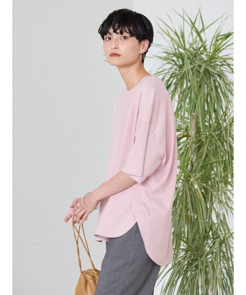 AMERICAN HOLIC(アメリカンホリック)の「接触冷感裾ラウンドカットプルオーバー(Tシャツ/カットソー・レディース・オフホワイト/ブラック/イエロー系その他/ブラック系その他4/ピンク系その他/ブルー系その他・M/L)」の20枚目の写真