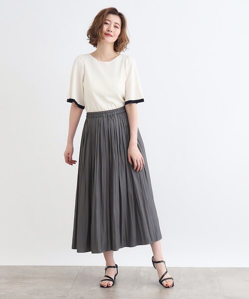 grove（グローブ）の「◆割線風プリーツスカーチョ（その他パンツ・レディース・ブラック系2/ナチュラル/ダークグレー/ネイビー・02/03/04/05/01）」の6枚目の写真