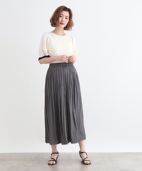 grove（グローブ）の「◆割線風プリーツスカーチョ（その他パンツ・レディース・ブラック系2/ナチュラル/ダークグレー/ネイビー・02/03/04/05/01）」の7枚目の写真