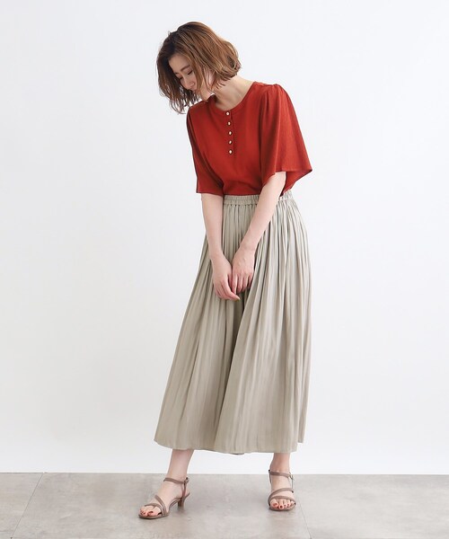 grove（グローブ）の「◆割線風プリーツスカーチョ（その他パンツ・レディース・ブラック系2/ナチュラル/ダークグレー/ネイビー・02/03/04/05/01）」の10枚目の写真