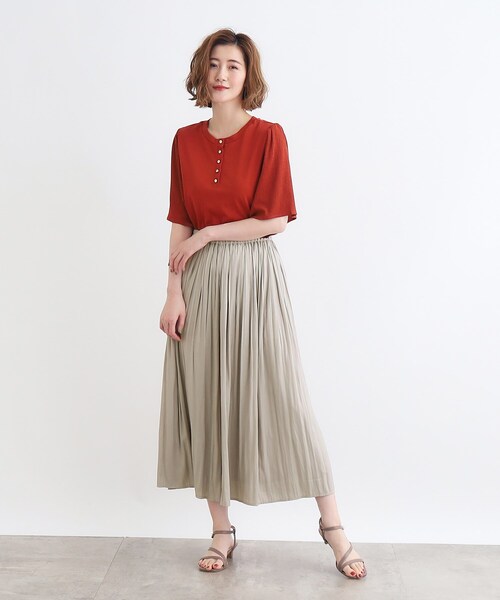 grove（グローブ）の「◆割線風プリーツスカーチョ（その他パンツ・レディース・ブラック系2/ナチュラル/ダークグレー/ネイビー・02/03/04/05/01）」の11枚目の写真