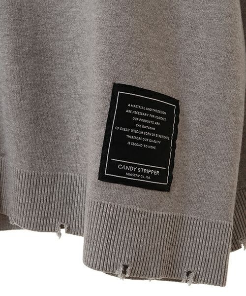 Candy Stripper（キャンディストリッパー）の「DAMAGE KNIT カーディガン（カーディガン/ボレロ・レディース・ヘザーグレー/ブラック/レッド・2）」の22枚目の写真