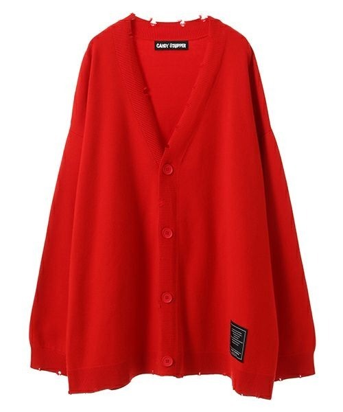 Candy Stripper（キャンディストリッパー）の「DAMAGE KNIT カーディガン（カーディガン/ボレロ・レディース・ヘザーグレー/ブラック/レッド・2）」の16枚目の写真