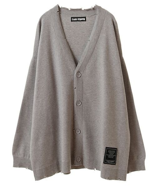 Candy Stripper（キャンディストリッパー）の「DAMAGE KNIT カーディガン（カーディガン/ボレロ・レディース・ヘザーグレー/ブラック/レッド・2）」の17枚目の写真