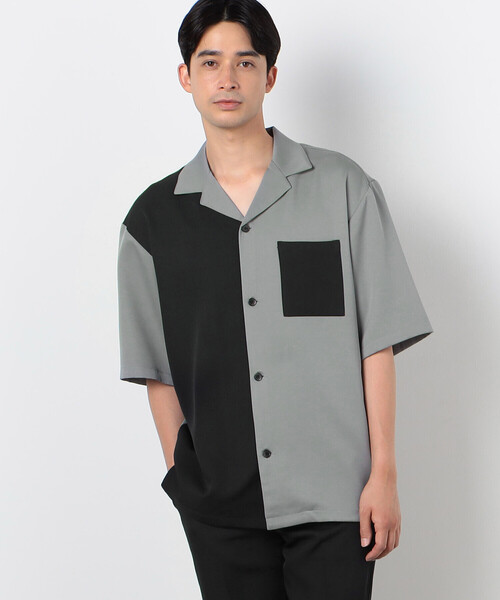 COMME CA ISM（コムサイズム）の「ファンクショナル バイカラー コンビ 羽織シャツ（シャツ/ブラウス・メンズ・グレー/ベージュ・MEDIUM/LARGE）」の5枚目の写真