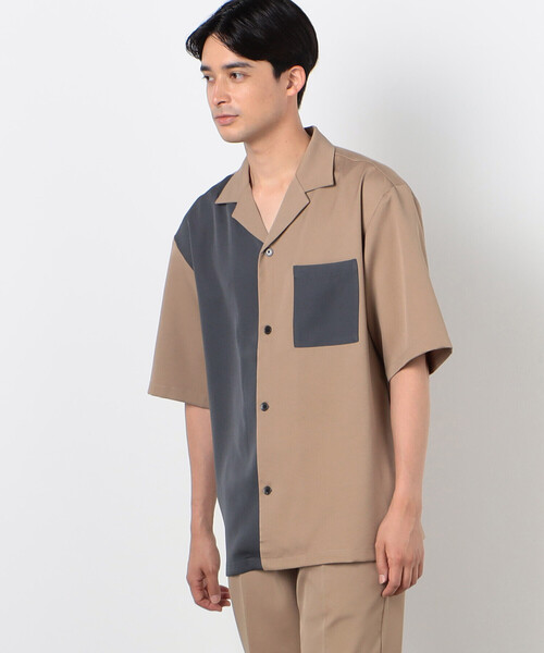 COMME CA ISM（コムサイズム）の「ファンクショナル バイカラー コンビ 羽織シャツ（シャツ/ブラウス・メンズ・グレー/ベージュ・MEDIUM/LARGE）」の7枚目の写真
