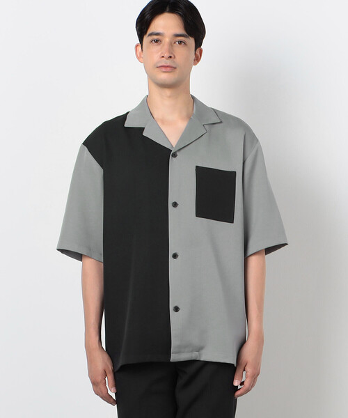 COMME CA ISM（コムサイズム）の「ファンクショナル バイカラー コンビ 羽織シャツ（シャツ/ブラウス・メンズ・グレー/ベージュ・MEDIUM/LARGE）」の9枚目の写真