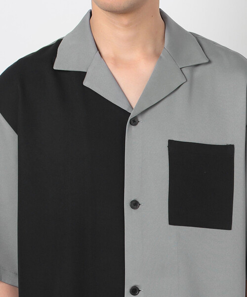 COMME CA ISM（コムサイズム）の「ファンクショナル バイカラー コンビ 羽織シャツ（シャツ/ブラウス・メンズ・グレー/ベージュ・MEDIUM/LARGE）」の12枚目の写真