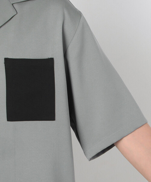 COMME CA ISM（コムサイズム）の「ファンクショナル バイカラー コンビ 羽織シャツ（シャツ/ブラウス・メンズ・グレー/ベージュ・MEDIUM/LARGE）」の14枚目の写真