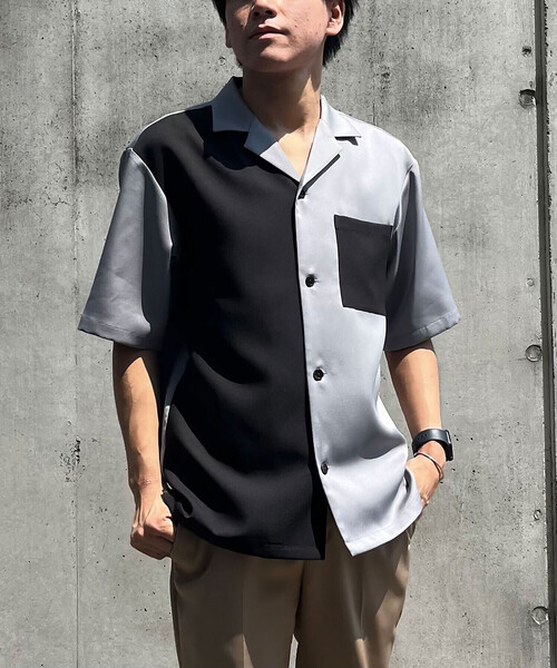 COMME CA ISM（コムサイズム）の「ファンクショナル バイカラー コンビ 羽織シャツ（シャツ/ブラウス・メンズ・グレー/ベージュ・MEDIUM/LARGE）」の22枚目の写真