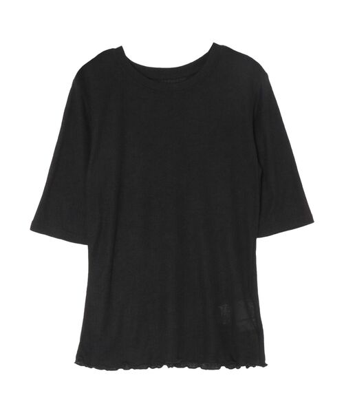 LAGUNAMOON(ラグナムーン)の「ソフトリブカットトップス(Tシャツ/カットソー・レディース・ブラック/ブラウン/アイボリー・FREE)」の2枚目の写真