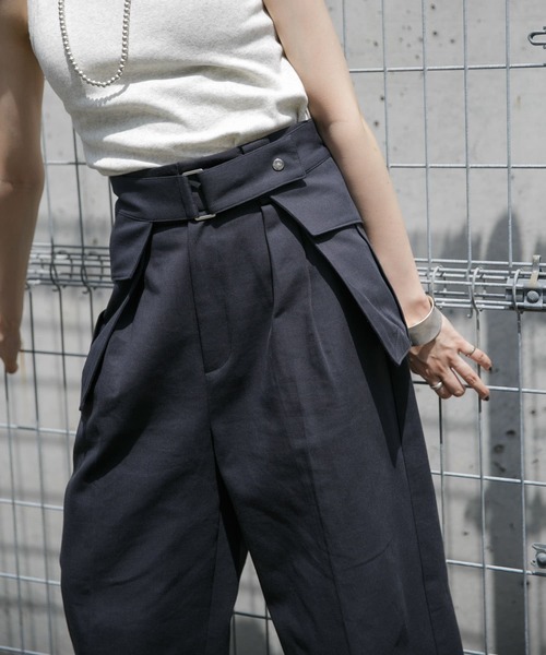 KBF（ケイビーエフ）の「ポケットベルトSETチュールスカート（スカート・レディース・チャコールグレー/ベージュ・ONE）」の15枚目の写真