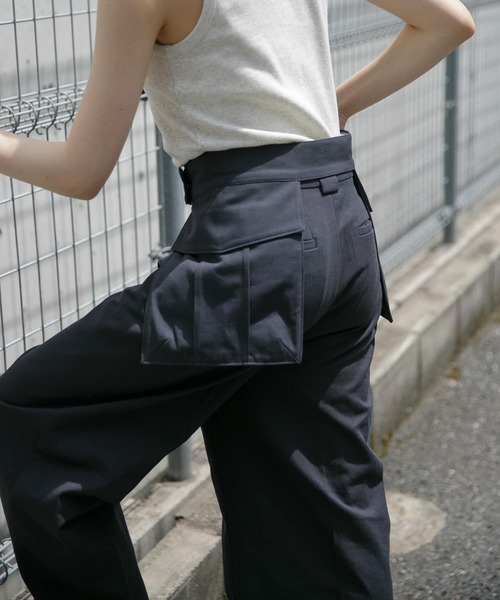 KBF（ケイビーエフ）の「ポケットベルトSETチュールスカート（スカート・レディース・チャコールグレー/ベージュ・ONE）」の16枚目の写真