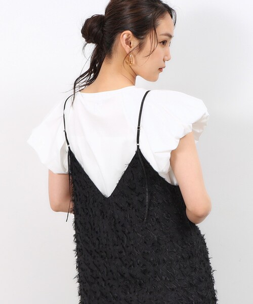 OPAQUE.CLIP（オペークドットクリップ）の「◆《美人百花掲載》バルーンスリーブカットソー【洗濯機洗い可】（Tシャツ/カットソー・レディース・ブラック/ダークブラウン/ホワイト・40/38/36）」の4枚目の写真