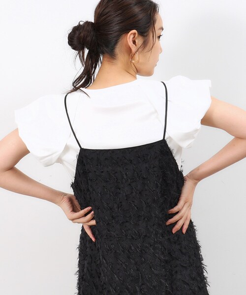 OPAQUE.CLIP（オペークドットクリップ）の「◆《美人百花掲載》バルーンスリーブカットソー【洗濯機洗い可】（Tシャツ/カットソー・レディース・ブラック/ダークブラウン/ホワイト・40/38/36）」の5枚目の写真