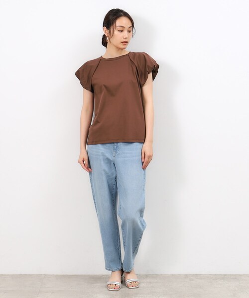 OPAQUE.CLIP（オペークドットクリップ）の「◆《美人百花掲載》バルーンスリーブカットソー【洗濯機洗い可】（Tシャツ/カットソー・レディース・ブラック/ダークブラウン/ホワイト・40/38/36）」の9枚目の写真