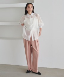 レイヤードキャミソールセットシアーシャツ