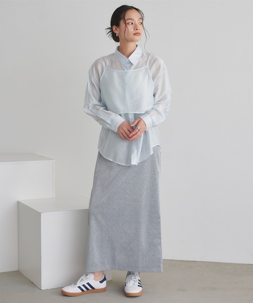 titivate(ティティベイト)の「レイヤードキャミソールセットシアーシャツ(シャツ/ブラウス・レディース・ブルー/オフホワイト/ベージュ・FREE)」の5枚目の写真