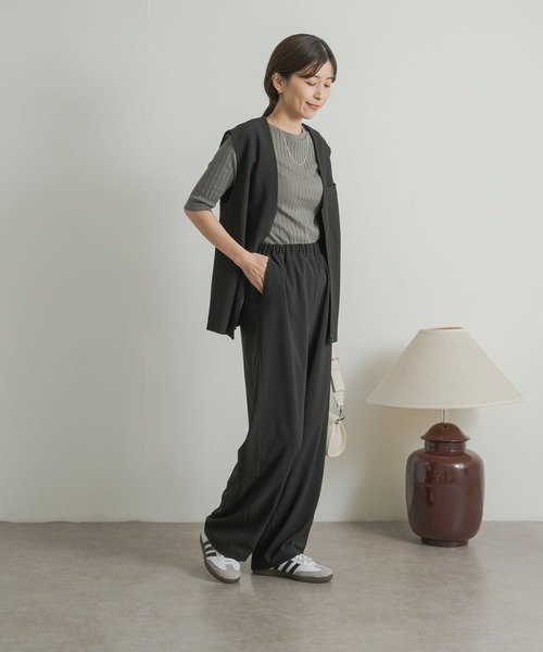 URBAN RESEARCH DOORS(アーバンリサーチドアーズ)の「ドライタッチイージーパンツ(その他パンツ・レディース・ブラック/キャメル・MEDIUM)」の22枚目の写真