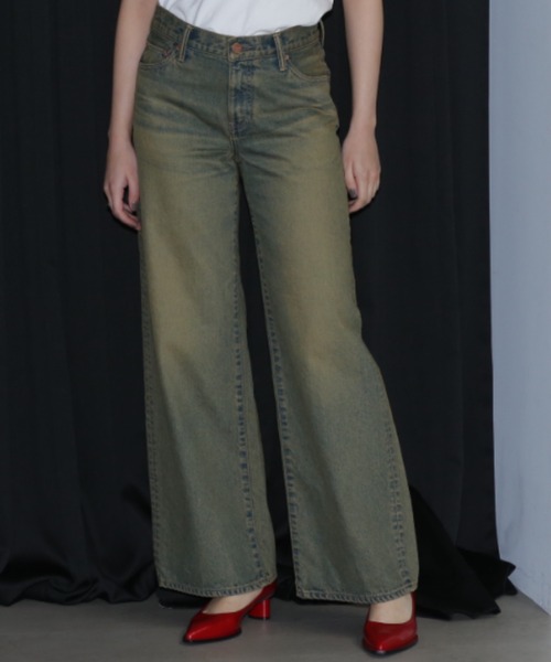 AUTEN サーキュラーデニム ローライズワイドレッグ (WOMEN) AUTHEN JAPAN)<ベージュROSE BUD限定カラー>サーキュラーデニム