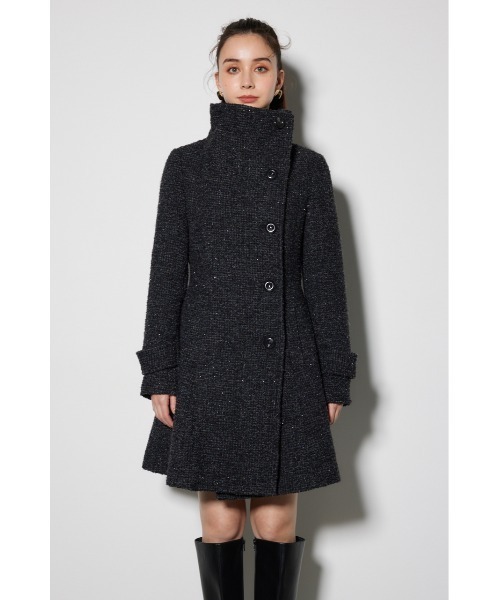 415 rienda リエンダ シンデレラコート グレー M rienda | 25オーバーネックシンデレララインコート (コート