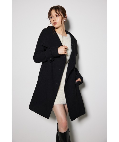 オーバーネックシンデレララインミニコート（チェスターコート