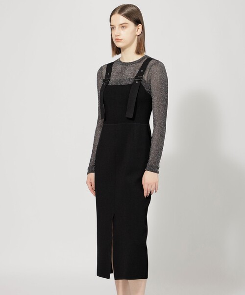 レーヨンポリエステルストレッチ ニットジャンパースカート  