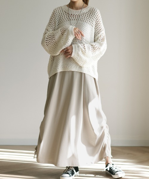 HUG.U（ハグユー）の「メッシュニット×ワンピ「2点セット」（ワンピース・レディース・ブラック/ホワイト/ライム・FREE）」の11枚目の写真