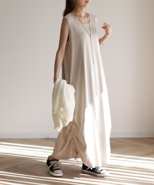 HUG.U（ハグユー）の「メッシュニット×ワンピ「2点セット」（ワンピース・レディース・ブラック/ホワイト/ライム・FREE）」の10枚目の写真