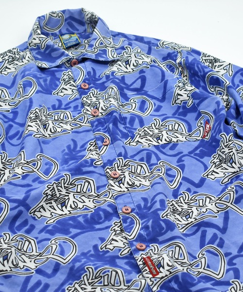 VINTAGE(ヴィンテージ)の「【ヴィンテージ古着】5ive nations ヒップホップ 総柄シャツ(シャツ/ブラウス・メンズ・ブルー・LARGE)」の8枚目の写真