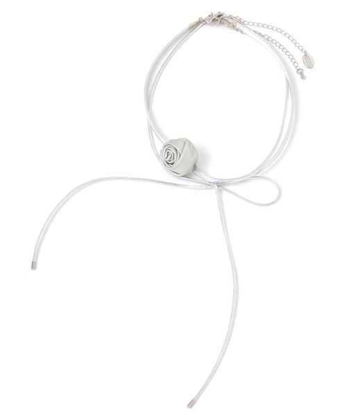 LOWRYS FARM(ローリーズファーム)の「フラワー2Pリボンチョーカー 144389(チョーカー・レディース・ブラック/グレー・FREE)」の1枚目の写真