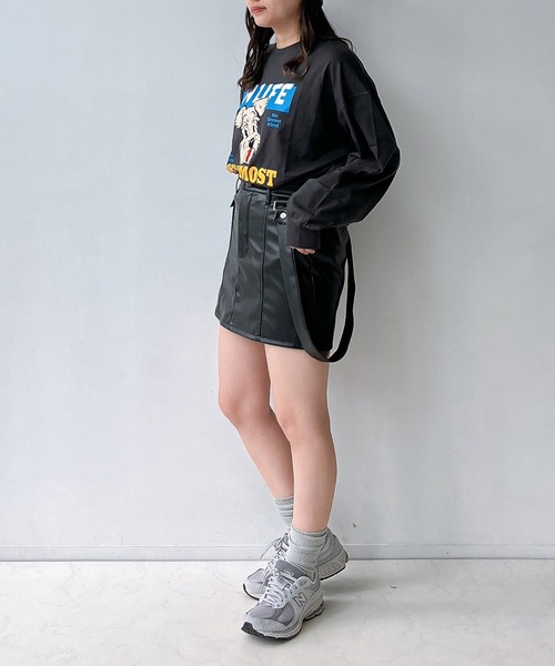 AS KNOW AS plus（アズノゥアズプラス）の「◇サガラ刺繍 ドッグプリントロンT（Tシャツ/カットソー・レディース・ネイビー/オフホワイト/オートミール/スミクロ・FREE）」の17枚目の写真