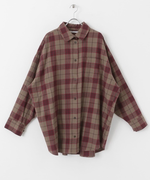 Kastane - ビックチェックシャツ 4色展開】クロップドチェックシャツ（シャツ/ブラウス