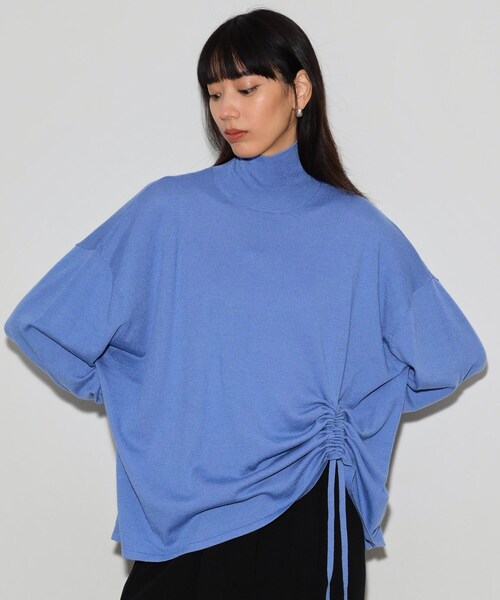 GALLEST（ギャレスト）の「◆サイドシャーリングハイネックニット（ニット/セーター・レディース・ブラック/ライトブルー/ライトオレンジ系/ホワイト系・38）」の7枚目の写真