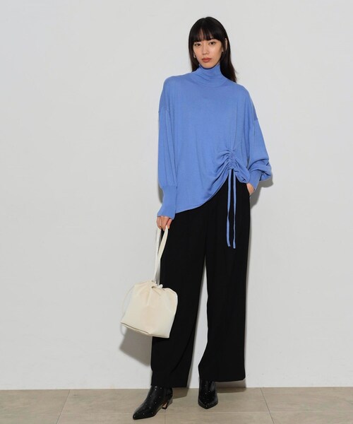 GALLEST（ギャレスト）の「◆サイドシャーリングハイネックニット（ニット/セーター・レディース・ブラック/ライトブルー/ライトオレンジ系/ホワイト系・38）」の10枚目の写真