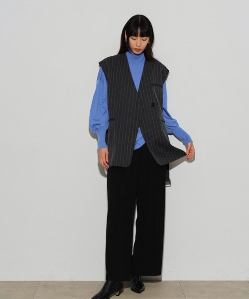 GALLEST（ギャレスト）の「◆サイドシャーリングハイネックニット（ニット/セーター・レディース・ブラック/ライトブルー/ライトオレンジ系/ホワイト系・38）」の15枚目の写真