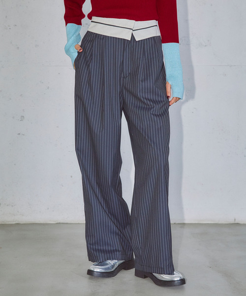 【セール】マーベルトデザインワイドパンツ【ELLEgirl/エル ガール】（その他パンツ）｜ELLEgirl（エルガール）