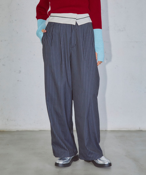 ELLEgirl(エルガール)の「マーベルトデザインワイドパンツ【ELLEgirl/エル ガール】(その他パンツ・レディース・グレー/ネイビー・S/M)」の9枚目の写真