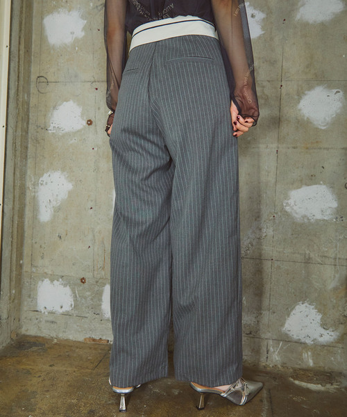 ELLEgirl(エルガール)の「マーベルトデザインワイドパンツ【ELLEgirl/エル ガール】(その他パンツ・レディース・グレー/ネイビー・S/M)」の3枚目の写真