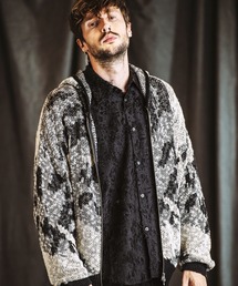 【NO ID.】Abstract JQ Knit Zip Parka / アブストラクト JQ ニット ジップ パーカ