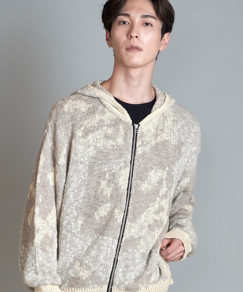 NO ID.(ノーアイディ)の「【NO ID.】Abstract JQ Knit Zip Parka / アブストラクト JQ ニット ジップ パーカ(パーカー・メンズ・ブラック/イエロー/アイボリー・ONE SIZE)」の21枚目の写真