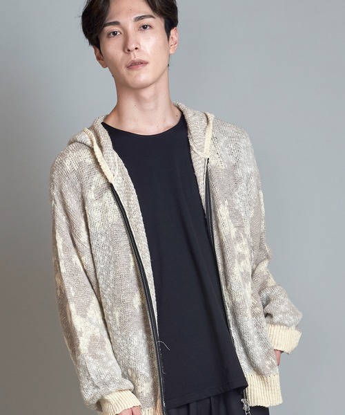 NO ID.(ノーアイディ)の「【NO ID.】Abstract JQ Knit Zip Parka / アブストラクト JQ ニット ジップ パーカ(パーカー・メンズ・ブラック/イエロー/アイボリー・ONE SIZE)」の22枚目の写真