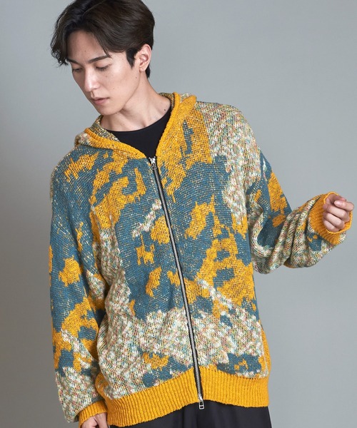 NO ID.(ノーアイディ)の「【NO ID.】Abstract JQ Knit Zip Parka / アブストラクト JQ ニット ジップ パーカ(パーカー・メンズ・ブラック/イエロー/アイボリー・ONE SIZE)」の16枚目の写真