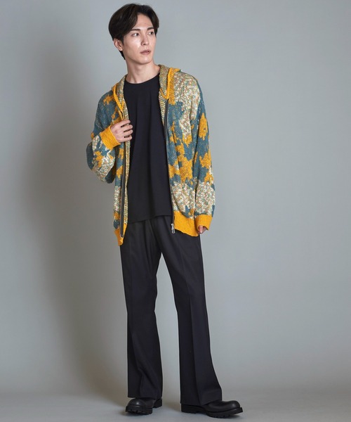 NO ID.(ノーアイディ)の「【NO ID.】Abstract JQ Knit Zip Parka / アブストラクト JQ ニット ジップ パーカ(パーカー・メンズ・ブラック/イエロー/アイボリー・ONE SIZE)」の17枚目の写真