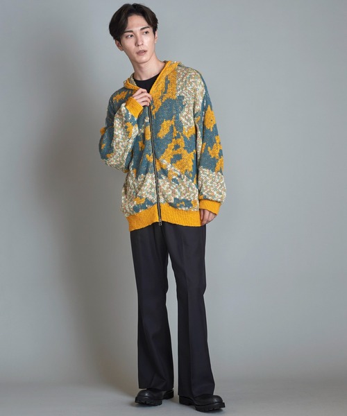 NO ID.(ノーアイディ)の「【NO ID.】Abstract JQ Knit Zip Parka / アブストラクト JQ ニット ジップ パーカ(パーカー・メンズ・ブラック/イエロー/アイボリー・ONE SIZE)」の19枚目の写真
