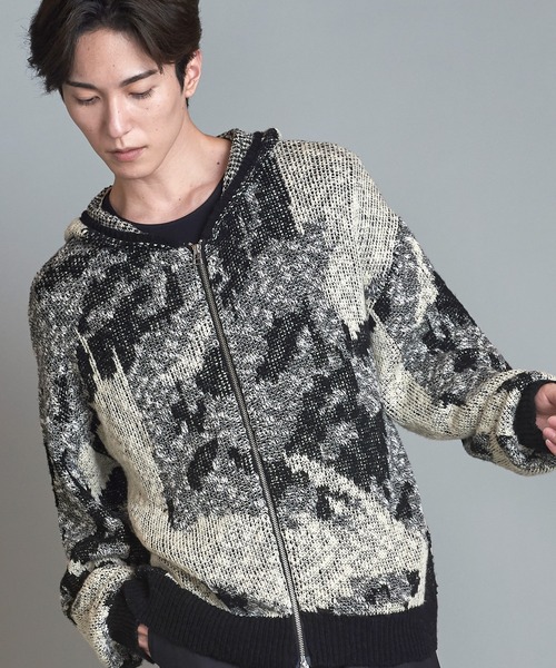 NO ID.(ノーアイディ)の「【NO ID.】Abstract JQ Knit Zip Parka / アブストラクト JQ ニット ジップ パーカ(パーカー・メンズ・ブラック/イエロー/アイボリー・ONE SIZE)」の12枚目の写真
